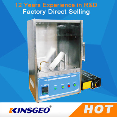 câmara do teste da inflamabilidade de 400mm * de 300mm * de 500mm/instrumento plásticos, equipamento de teste da inflamabilidade 45°Combustion
